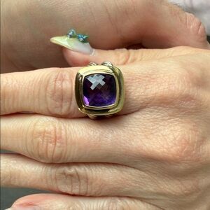 David Yurman Gold Ring with Purple Gemstone